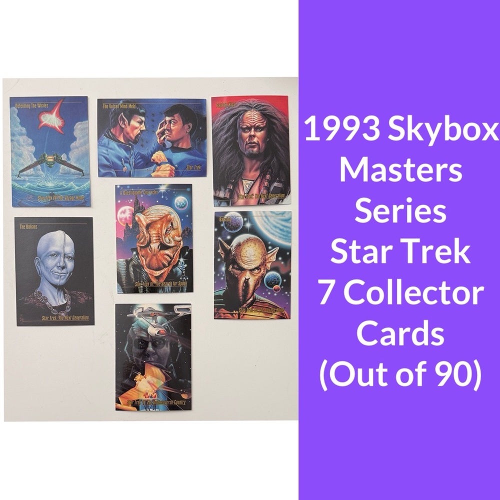 1993 Skybox Star Trek Masters Series 7 Collector Cards (Out of 90)